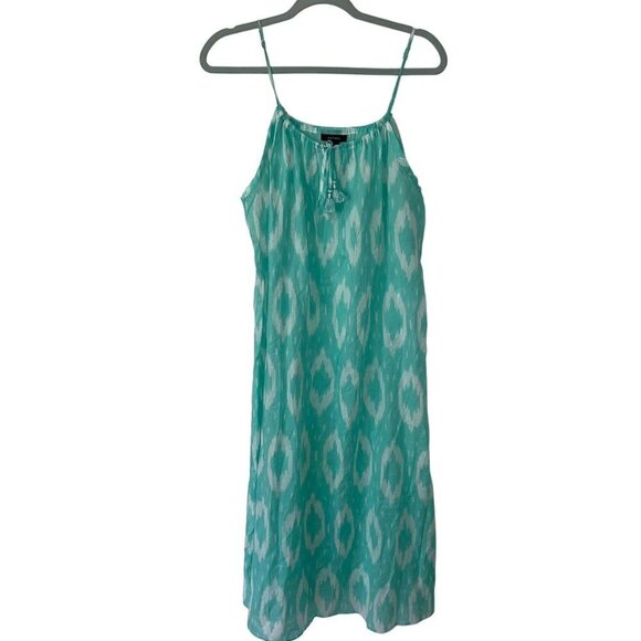 Natori Women Nightgown Size Medium Green White Pure Cotton Sleepwear Batik Print - Picture 10 of 10